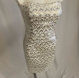 Angie White Sequined Dress